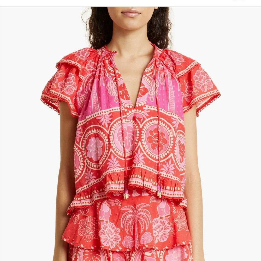 Farm Rio summer sunrise boho blouse - Picture 1 of 9